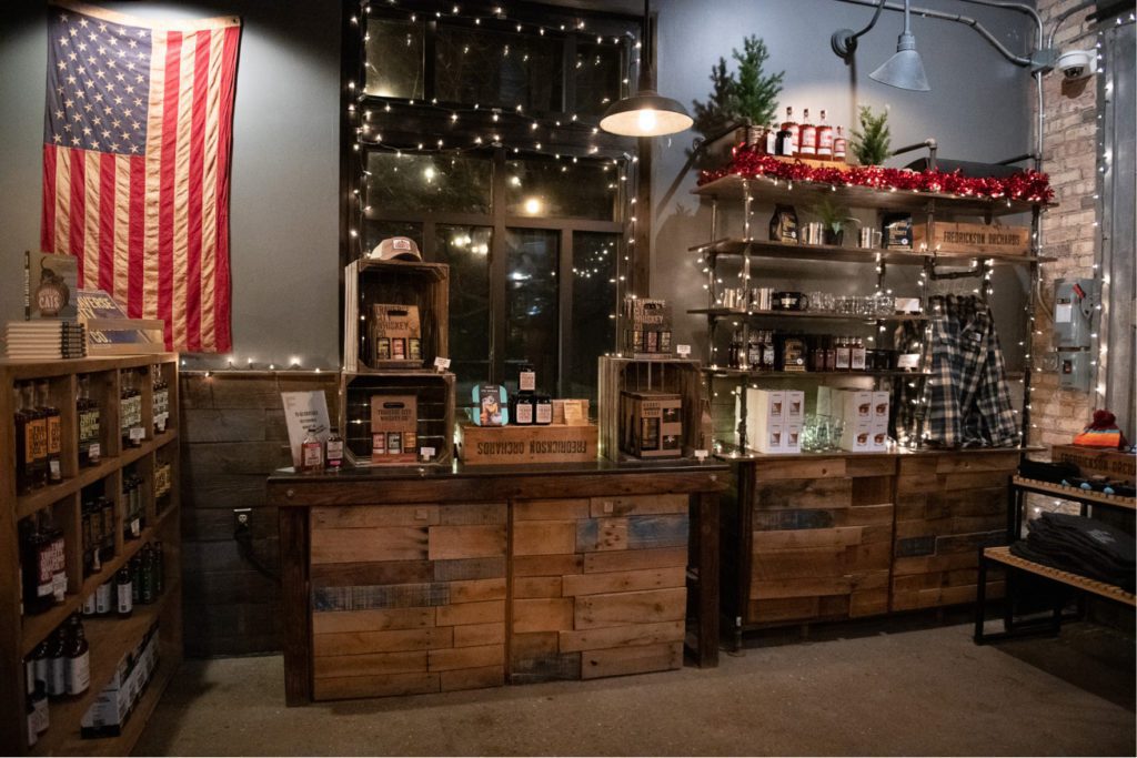 Merchandise shop in Traverse City Whiskey Co.