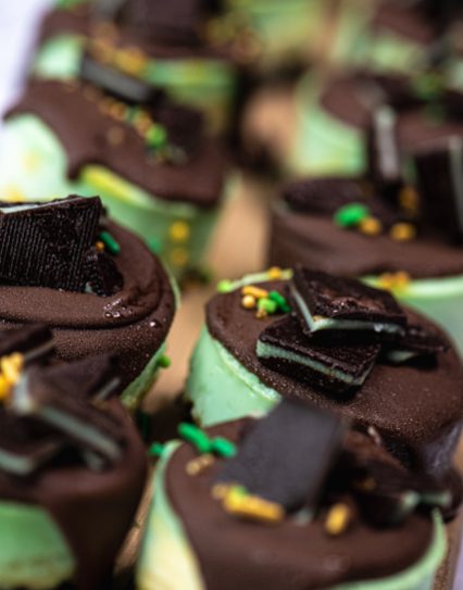 Mini Andes Mint Cheesecakes
